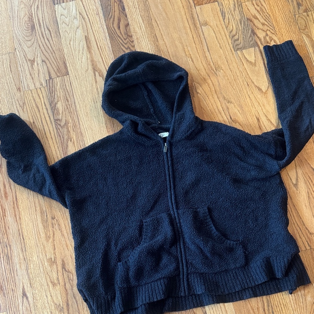 UGG Black Hooded Zip Up Sweater